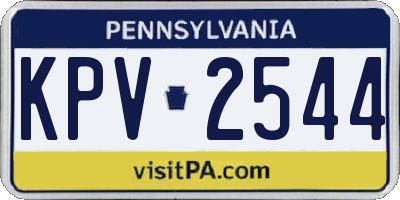 PA license plate KPV2544