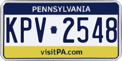 PA license plate KPV2548