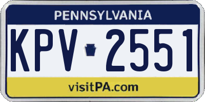 PA license plate KPV2551