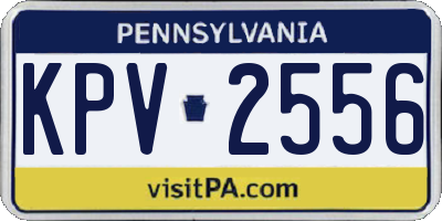 PA license plate KPV2556