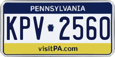 PA license plate KPV2560