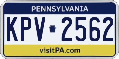 PA license plate KPV2562