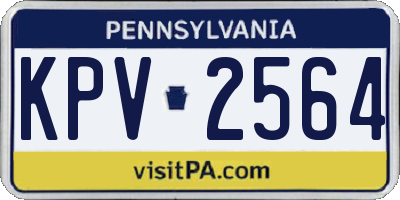 PA license plate KPV2564