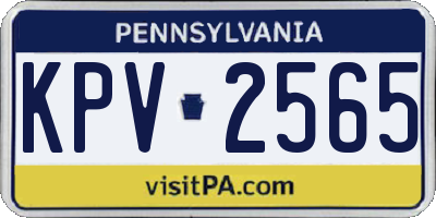 PA license plate KPV2565