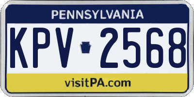 PA license plate KPV2568