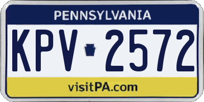 PA license plate KPV2572