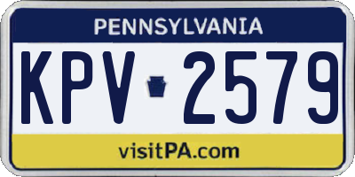 PA license plate KPV2579
