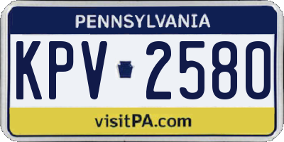PA license plate KPV2580