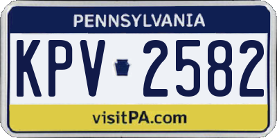 PA license plate KPV2582
