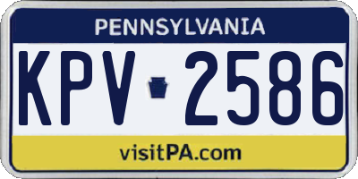 PA license plate KPV2586