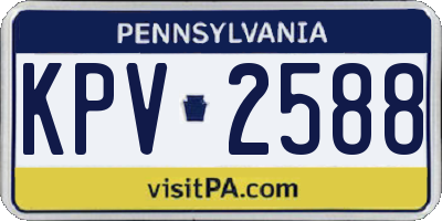 PA license plate KPV2588
