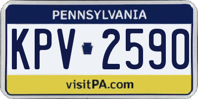 PA license plate KPV2590