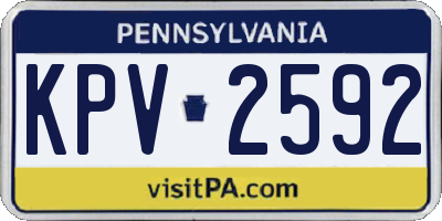 PA license plate KPV2592