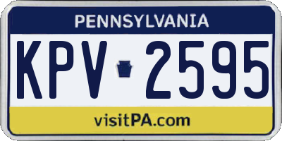 PA license plate KPV2595
