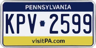 PA license plate KPV2599