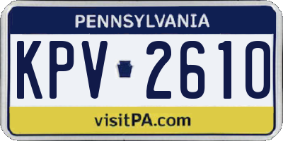 PA license plate KPV2610