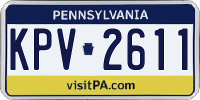 PA license plate KPV2611