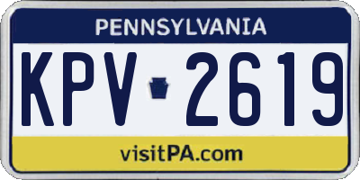 PA license plate KPV2619