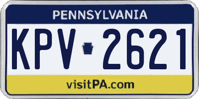 PA license plate KPV2621