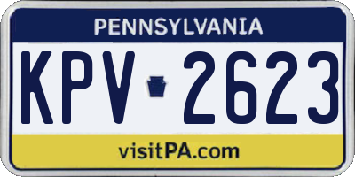 PA license plate KPV2623
