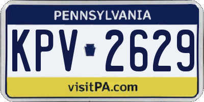 PA license plate KPV2629