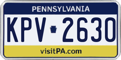 PA license plate KPV2630