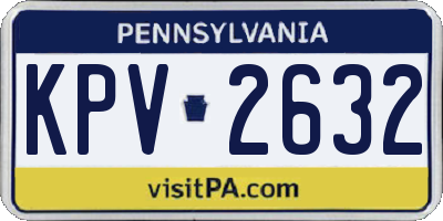 PA license plate KPV2632