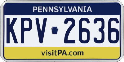 PA license plate KPV2636
