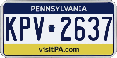 PA license plate KPV2637