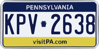 PA license plate KPV2638