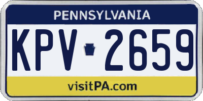 PA license plate KPV2659