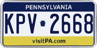 PA license plate KPV2668