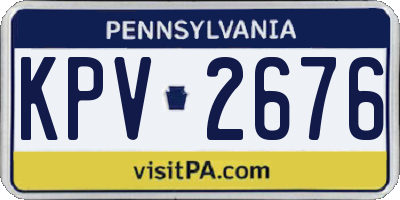 PA license plate KPV2676