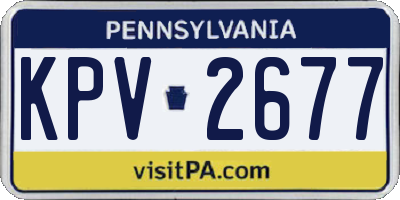 PA license plate KPV2677