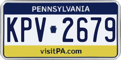 PA license plate KPV2679