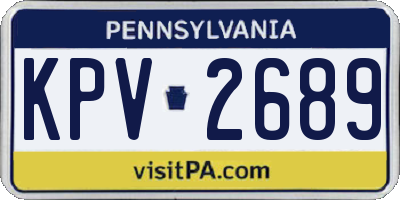 PA license plate KPV2689