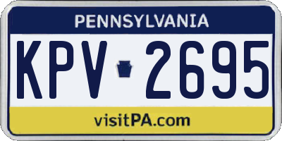 PA license plate KPV2695