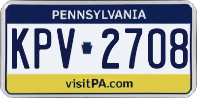 PA license plate KPV2708