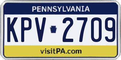 PA license plate KPV2709