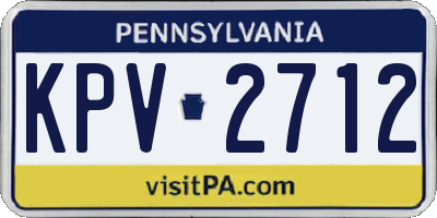 PA license plate KPV2712