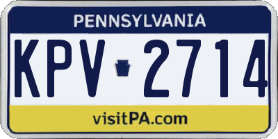 PA license plate KPV2714