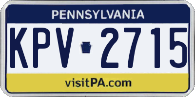 PA license plate KPV2715