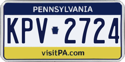 PA license plate KPV2724