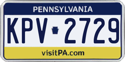 PA license plate KPV2729