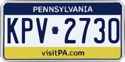 PA license plate KPV2730