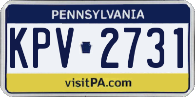 PA license plate KPV2731