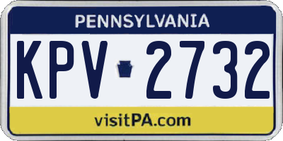 PA license plate KPV2732