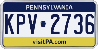 PA license plate KPV2736