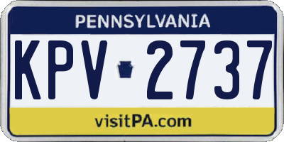 PA license plate KPV2737