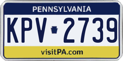 PA license plate KPV2739